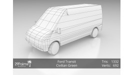 3D Model - Ford Transit - Civilian Green